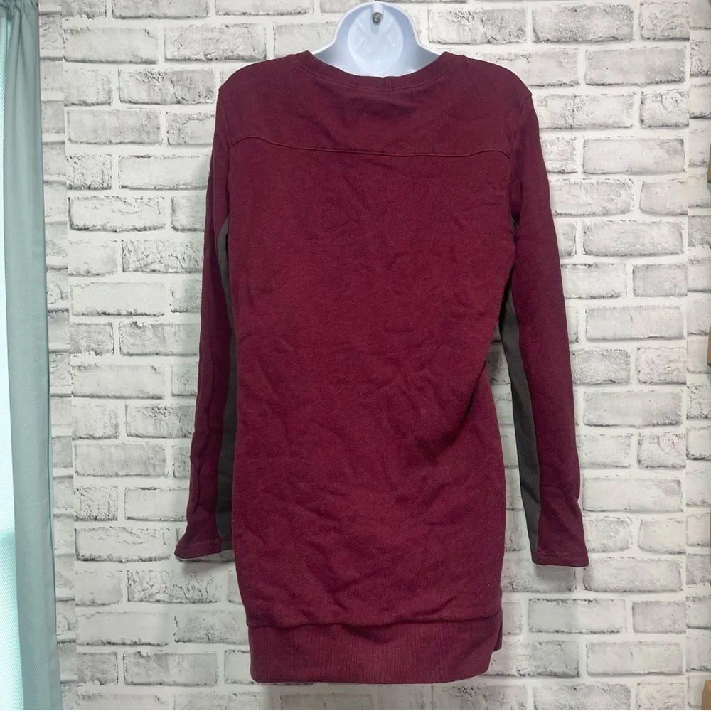 Alo Yoga Two Tone Maroon Pull Over Tunic Top Petite Small